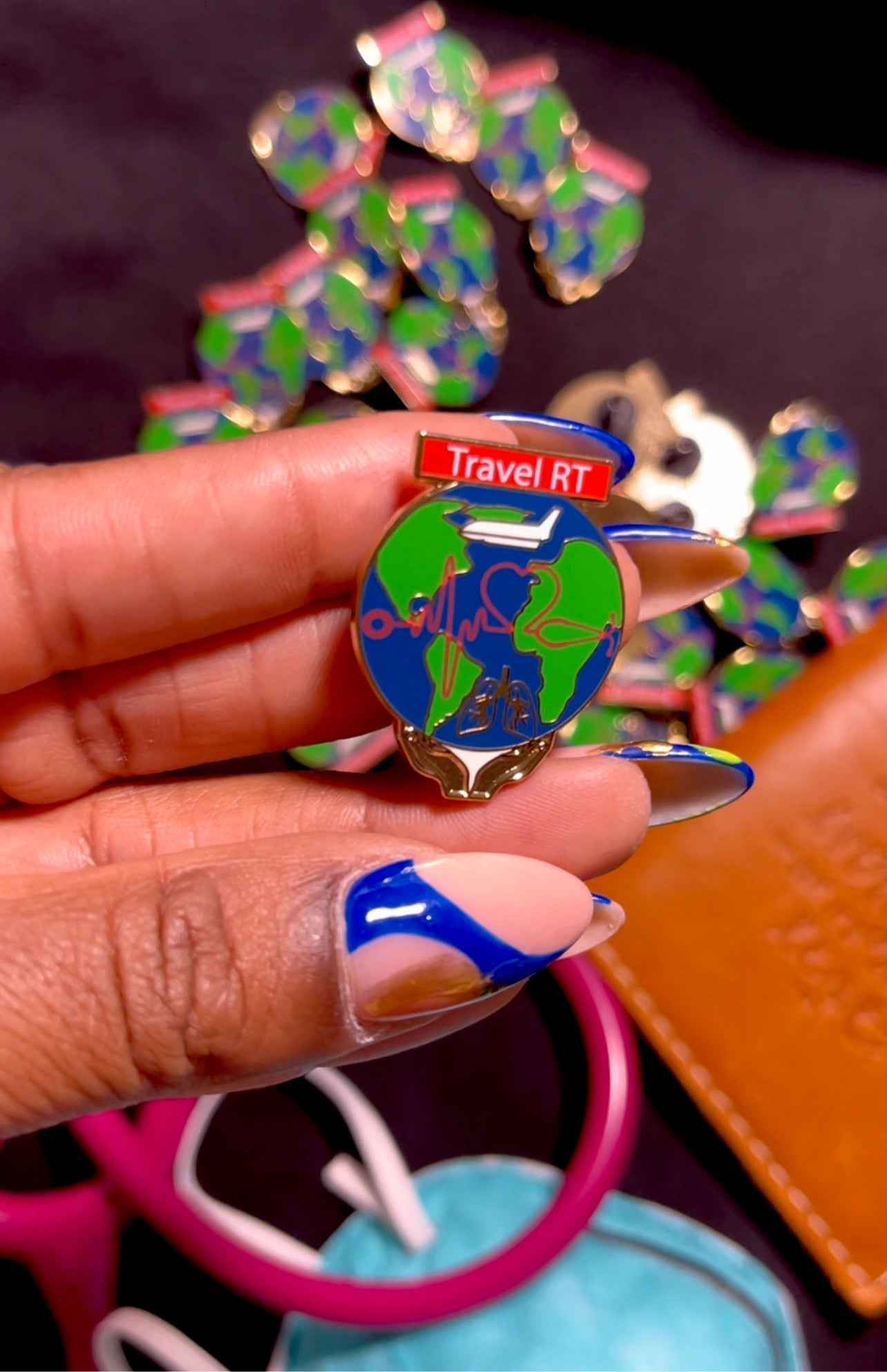 Travel Respiratory Therapist Enamel Pin